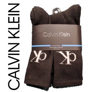 🆕 *6 Pack* Calvin Klein Men's Cushion Crew Cut Socks, White, OS, 6-Pack
